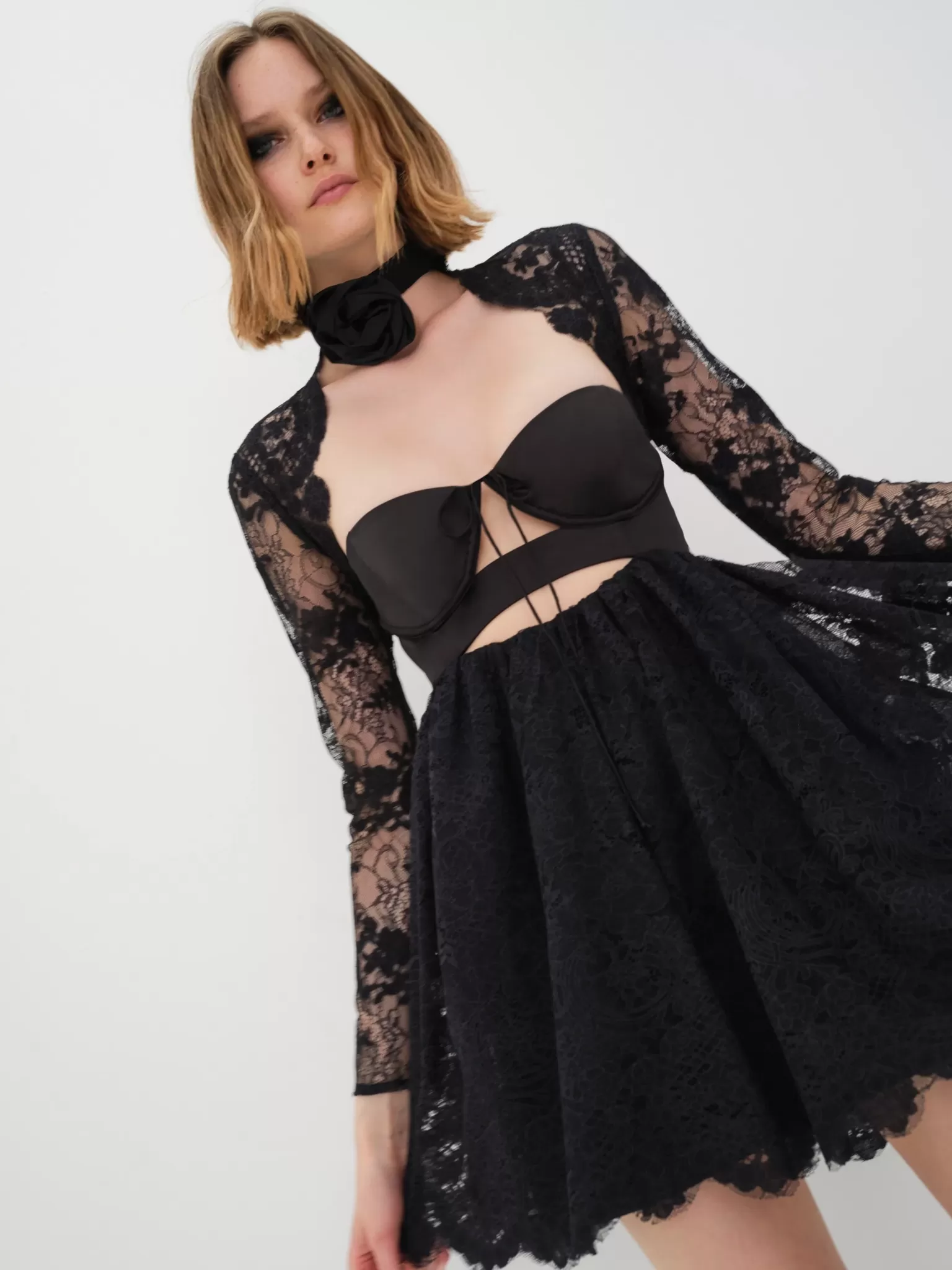 Outlet For Love & Lemons Regina Mini Dress Black