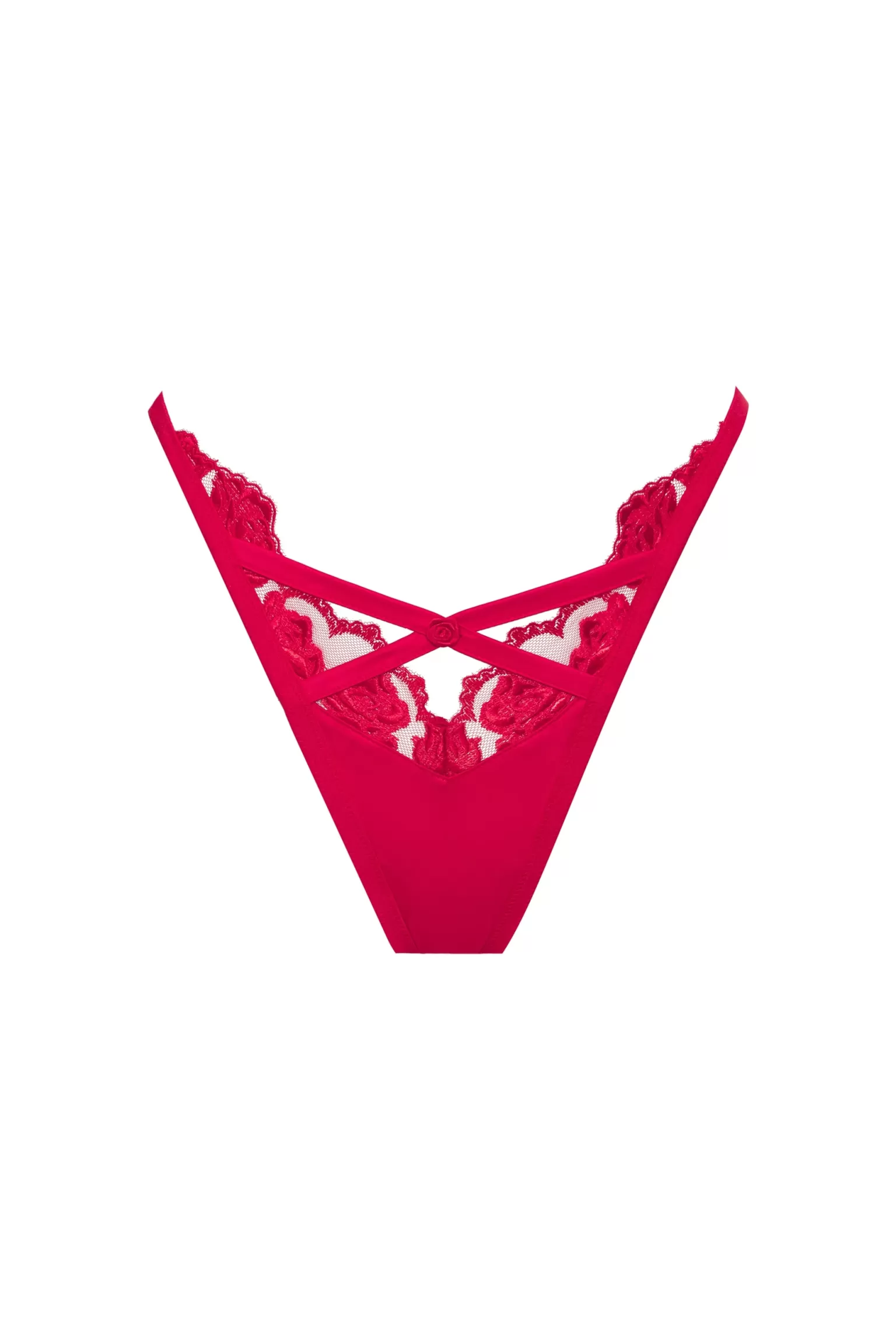 Discount For Love & Lemons Romantic Roses Thong Panty Red