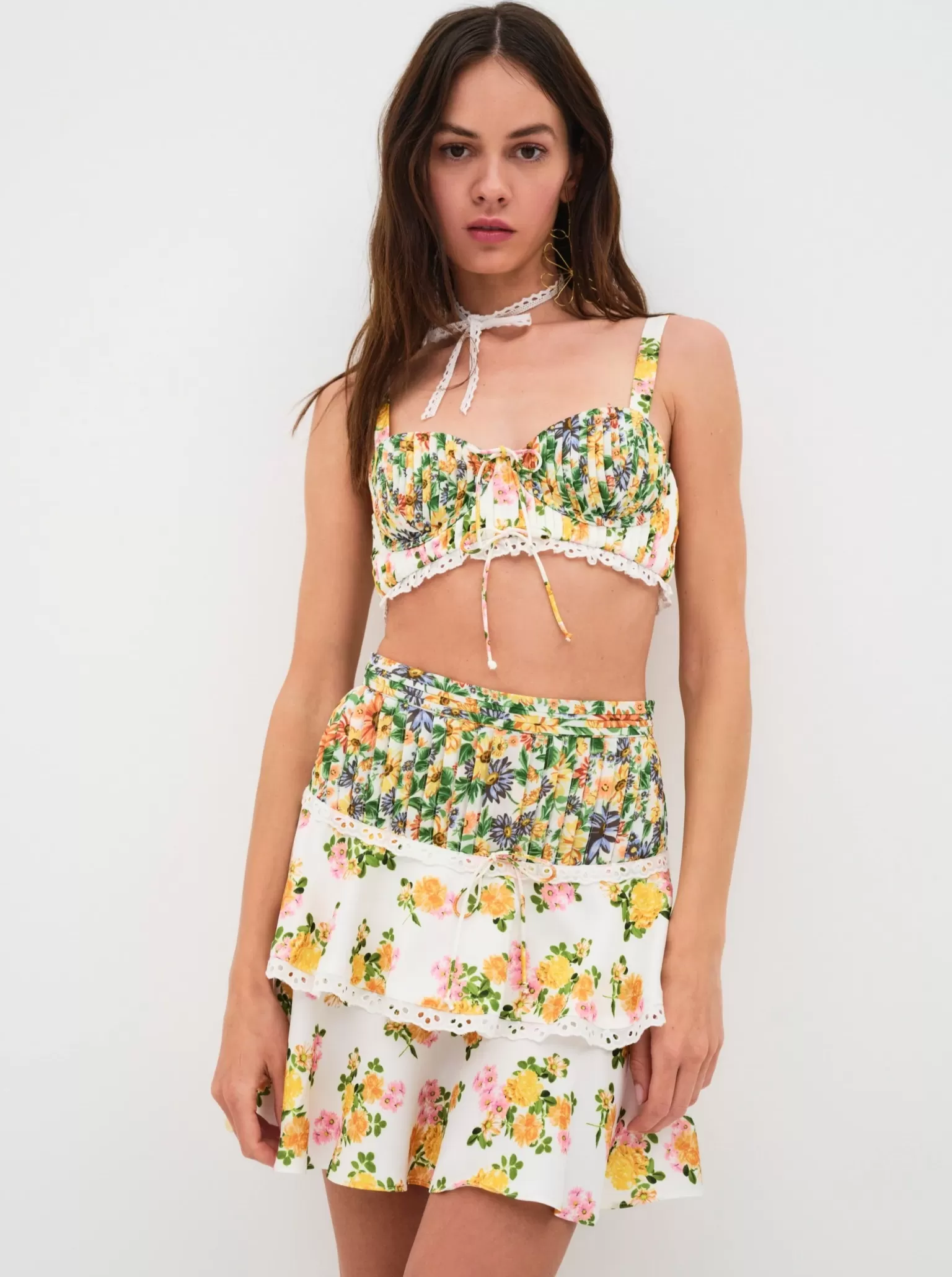 Outlet For Love & Lemons Rosalyn Crop Top Multi