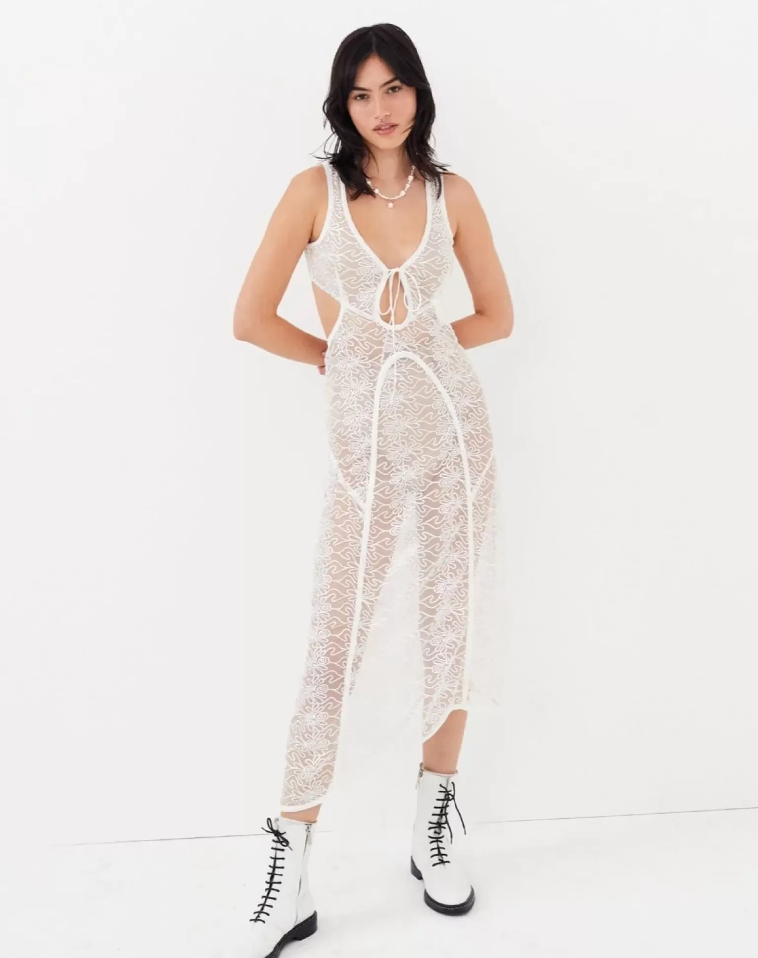 Cheap For Love & Lemons Rosanna Midi Dress White