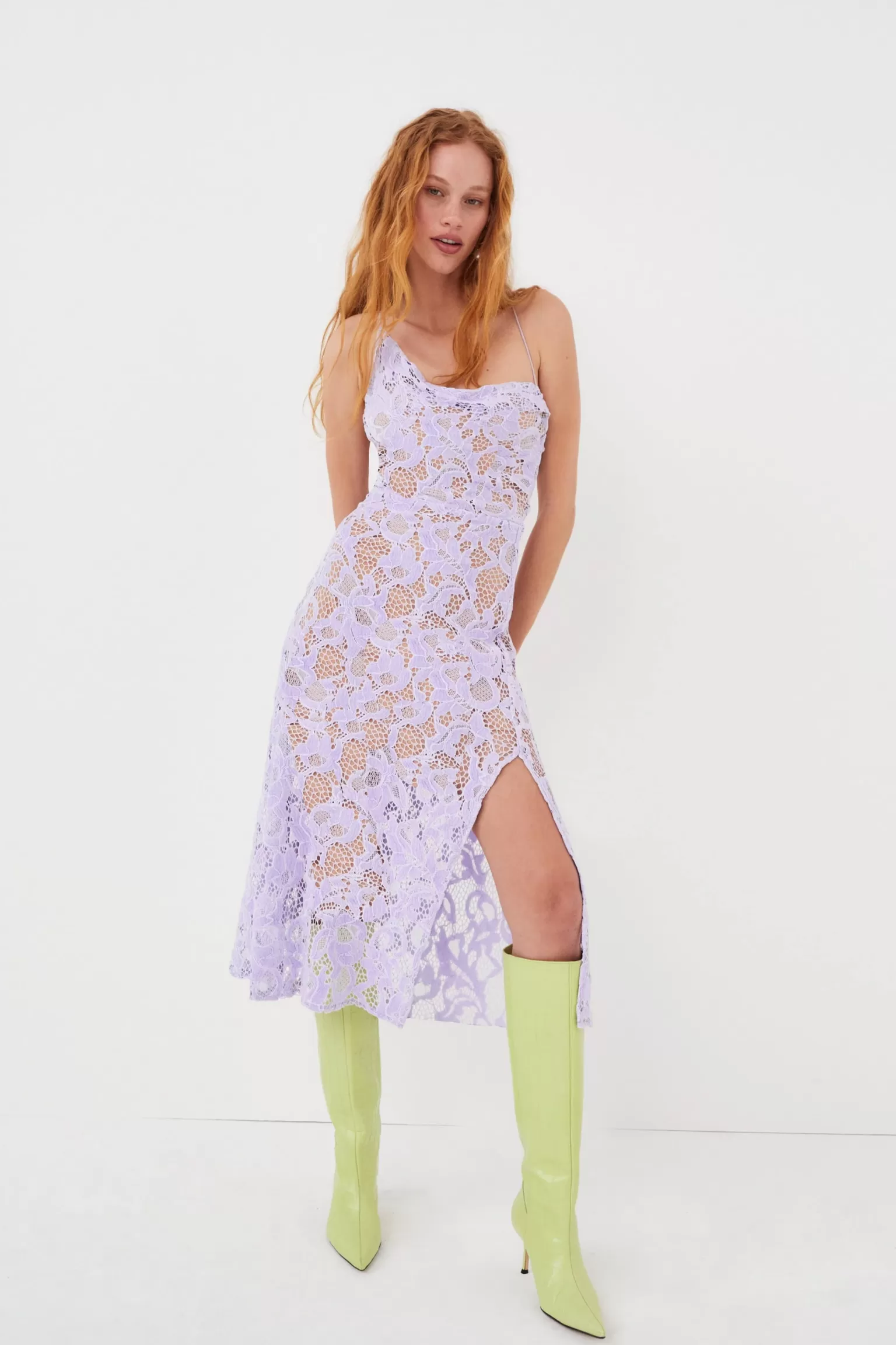 Cheap For Love & Lemons Rosemary Lined Midi Dress Purple