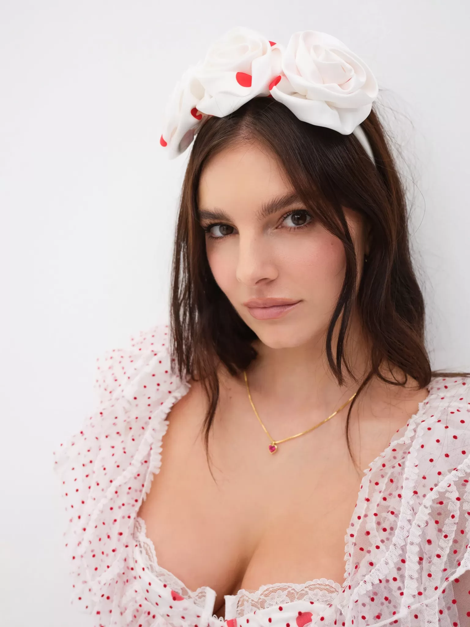 Hot For Love & Lemons Rosette Headband White