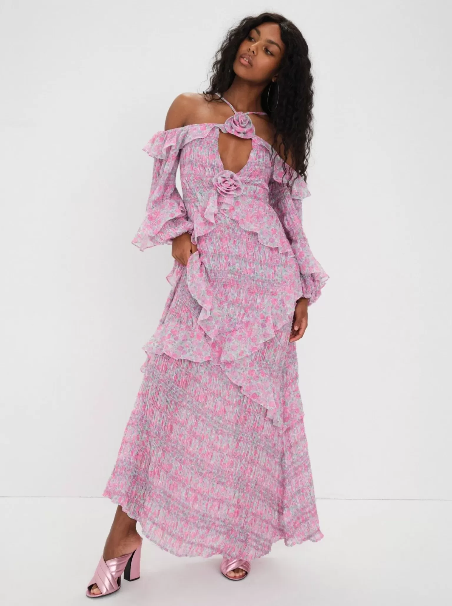 Sale For Love & Lemons Rowan Maxi Dress Pink