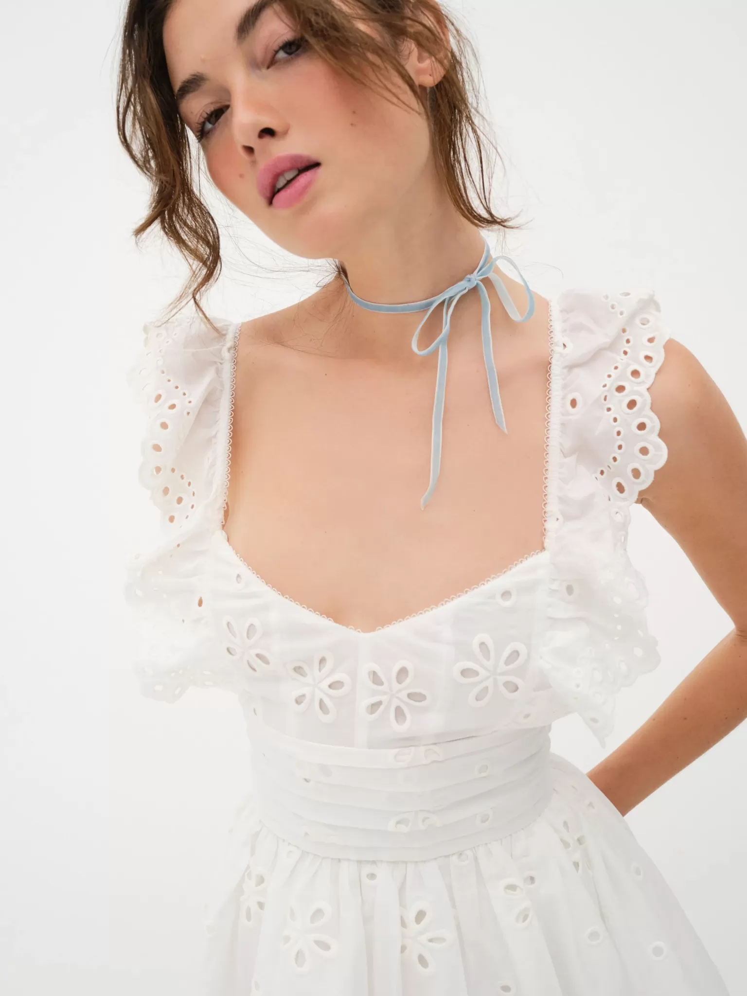 Flash Sale For Love & Lemons Serena Sleeveless Dress White