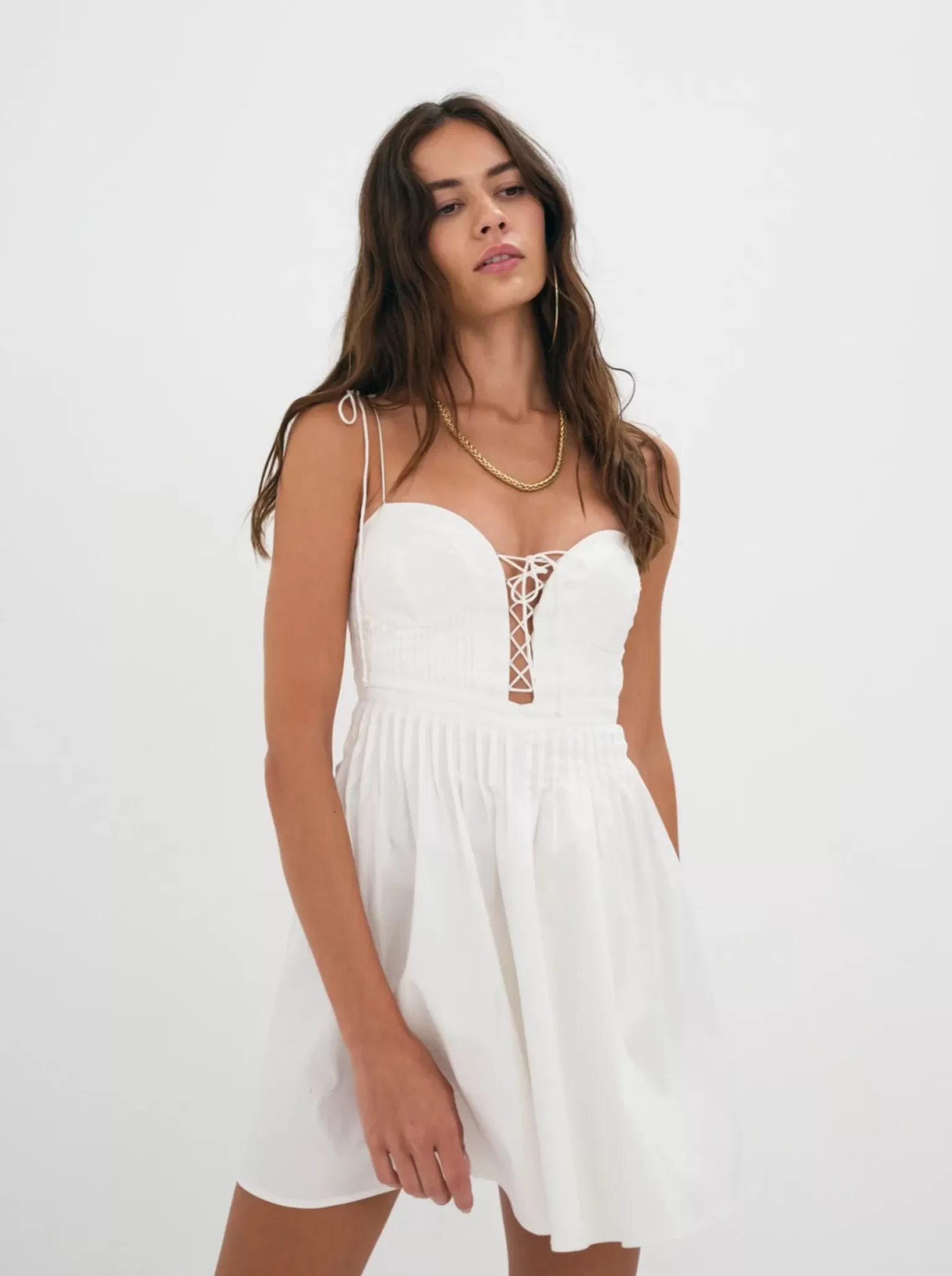 Cheap For Love & Lemons Sierra Mini Dress White