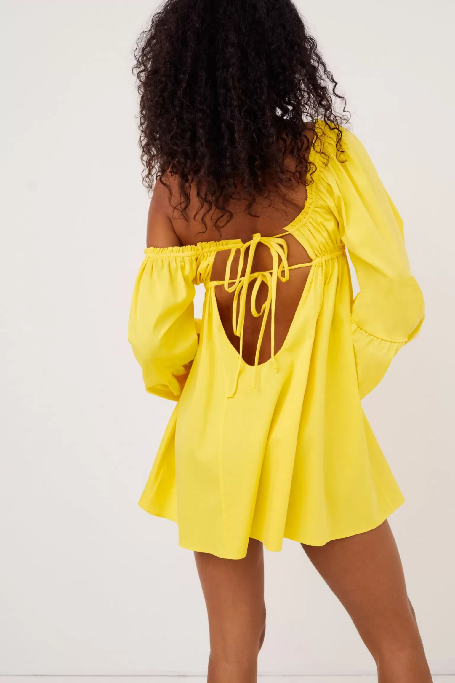 Best Sale For Love & Lemons Sierra Puff Sleeve Mini Dress Yellow