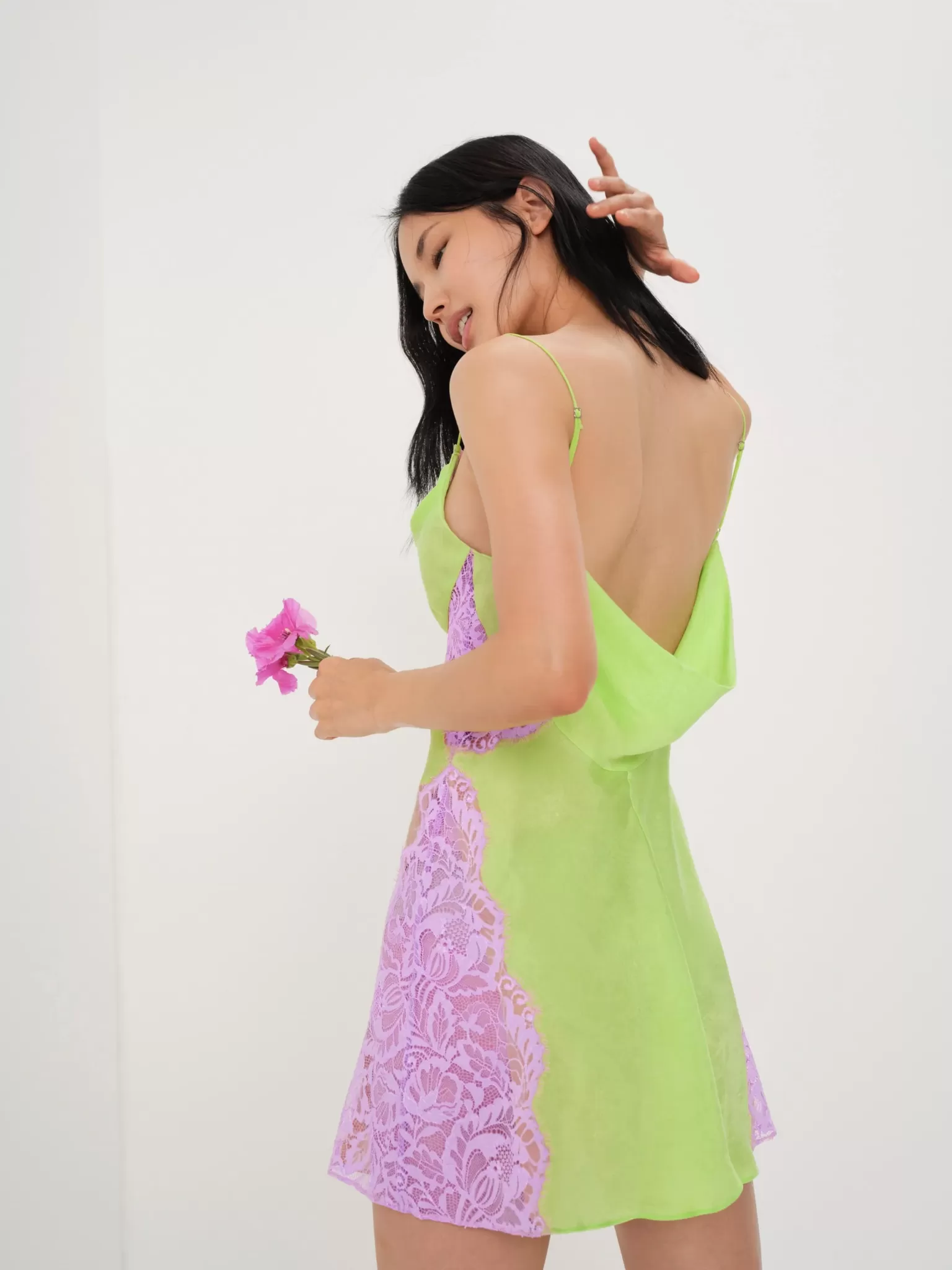 Shop For Love & Lemons Silky Slip Dress Green