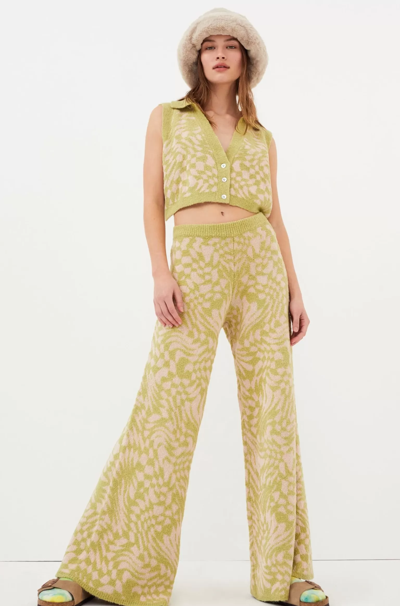 Fashion For Love & Lemons Simone Pant Green