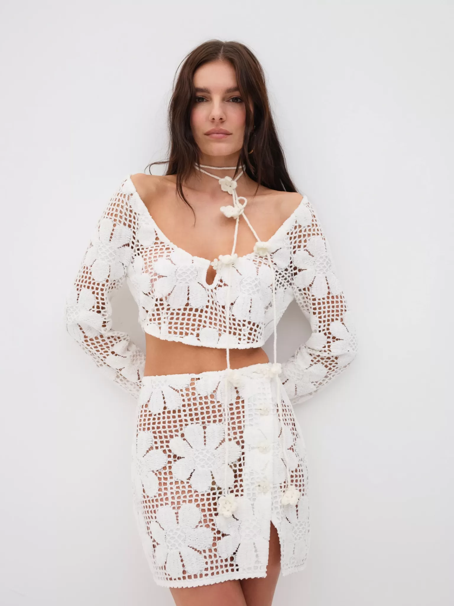 Shop For Love & Lemons Sirena Coverup Bottom White