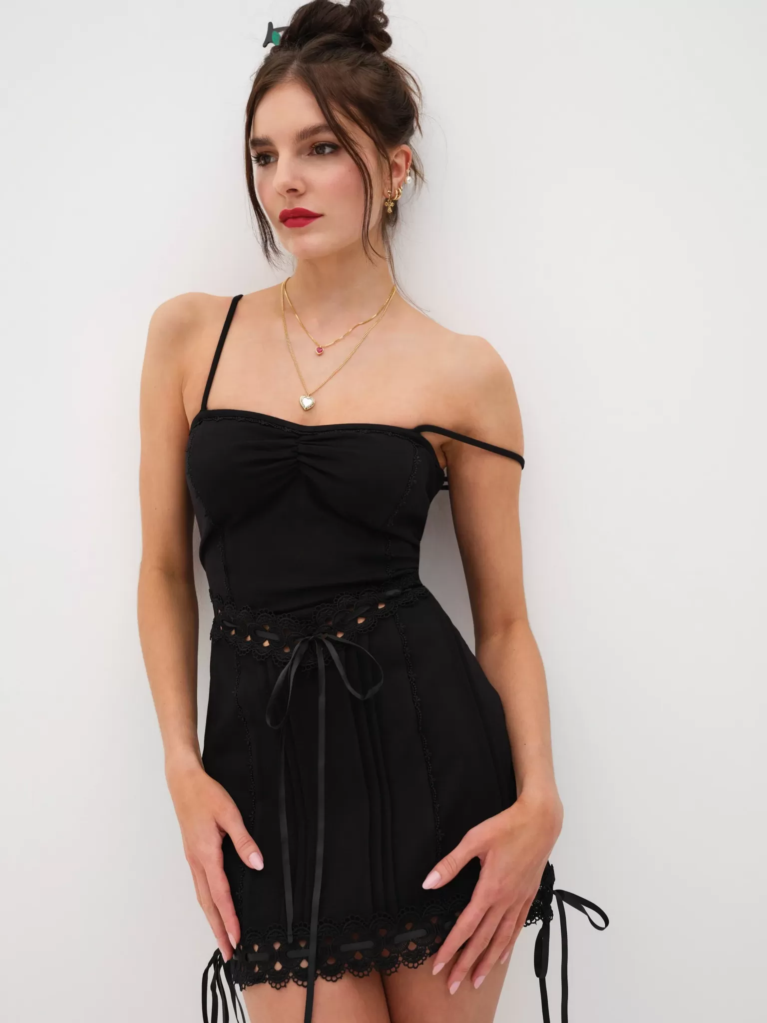 Best Sale For Love & Lemons Sistine Mini Dress Black