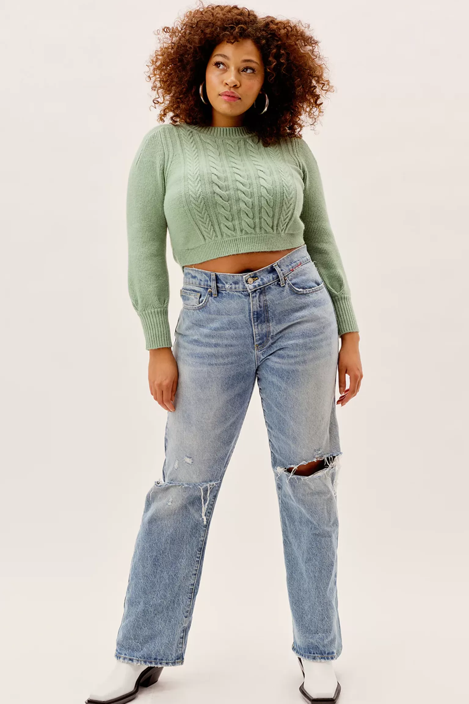 Discount For Love & Lemons Sydney Sweater Green