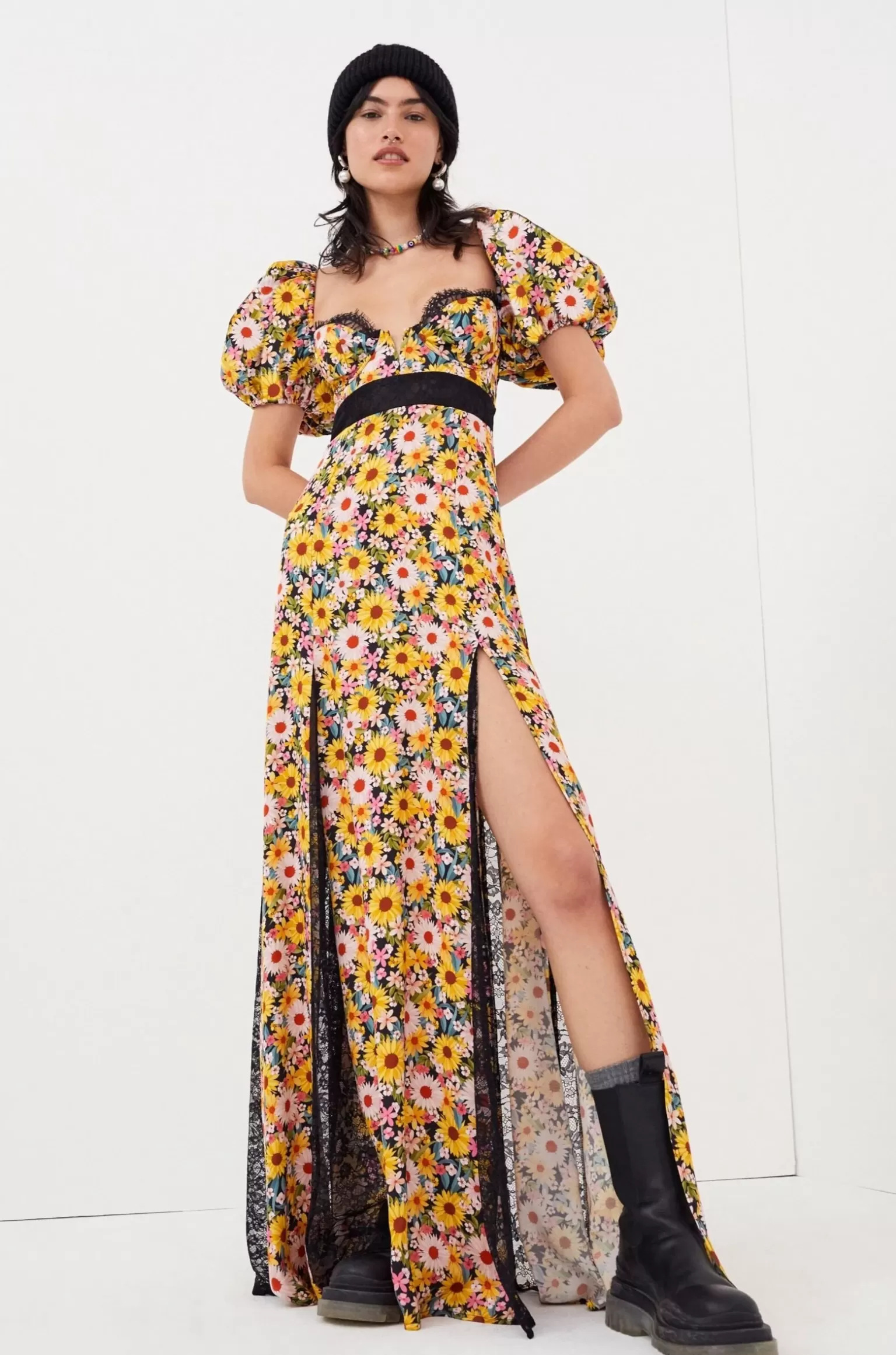 Shop For Love & Lemons Sylvia Maxi Dress Yellow