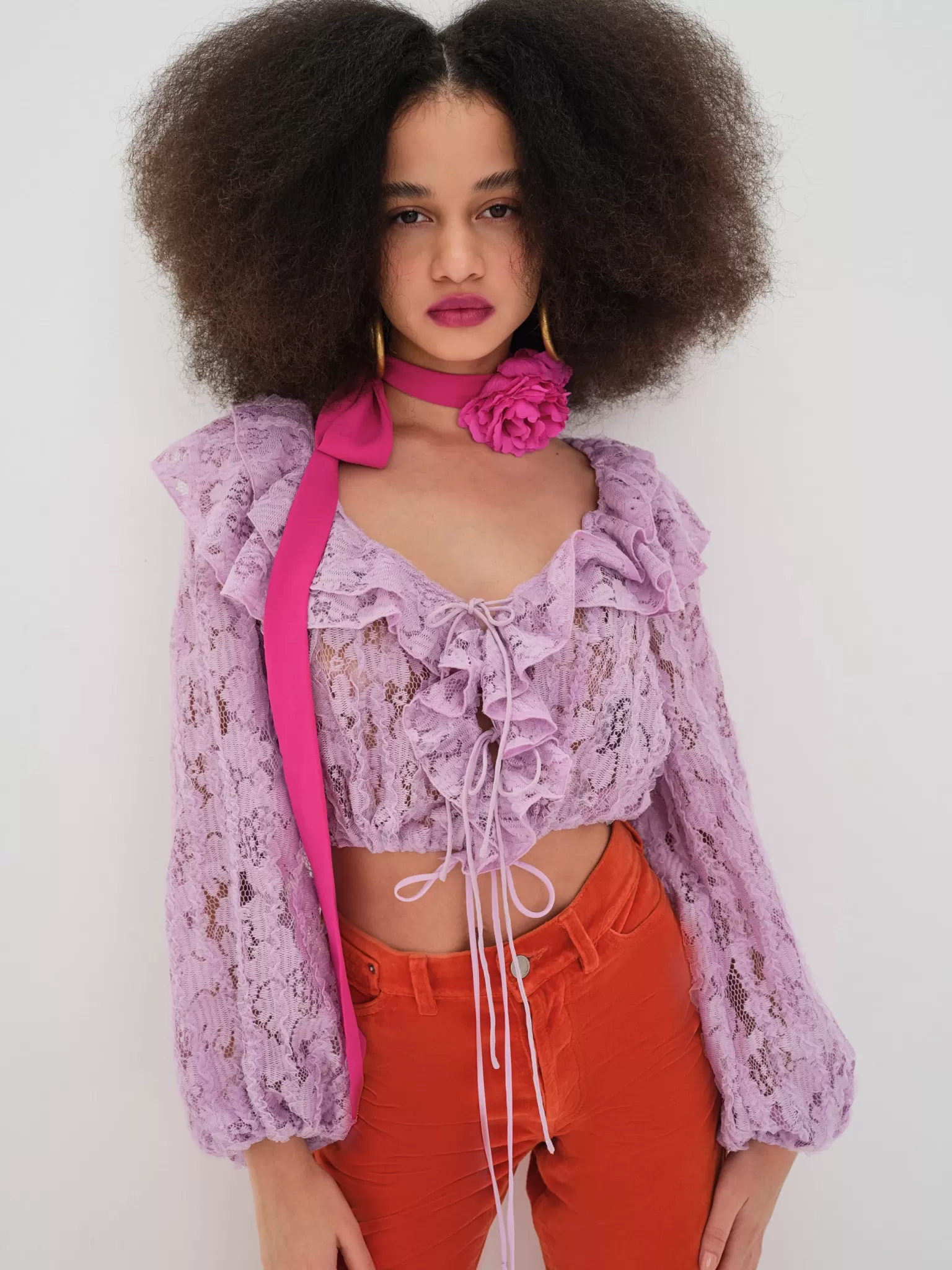 Clearance For Love & Lemons Tatiana Blouse Purple