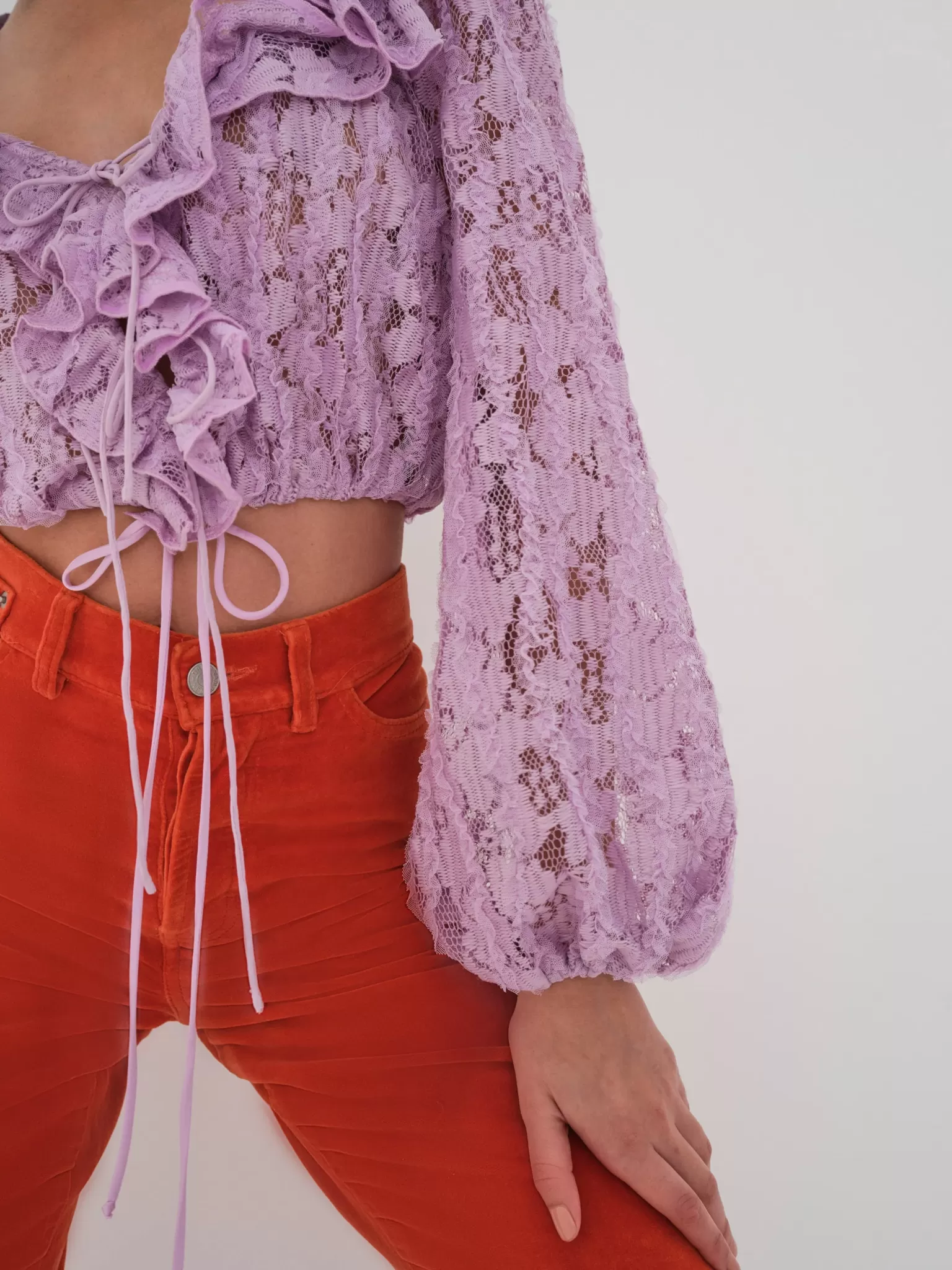 Clearance For Love & Lemons Tatiana Blouse Purple