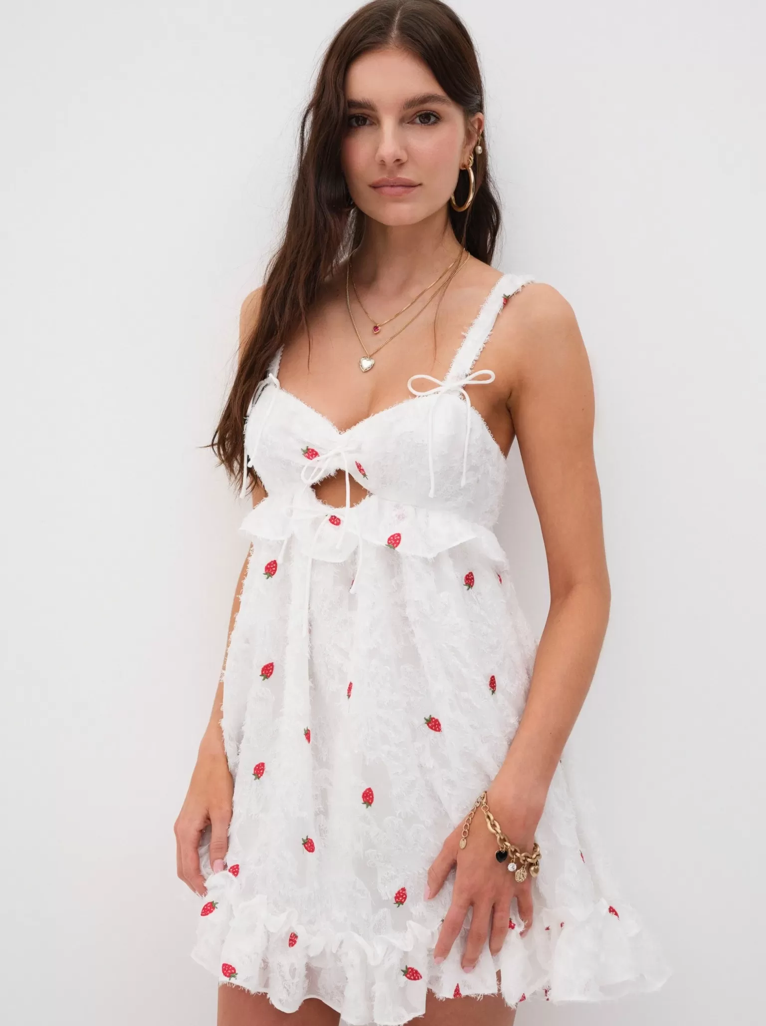 Cheap For Love & Lemons Tesoro Mini Dress White