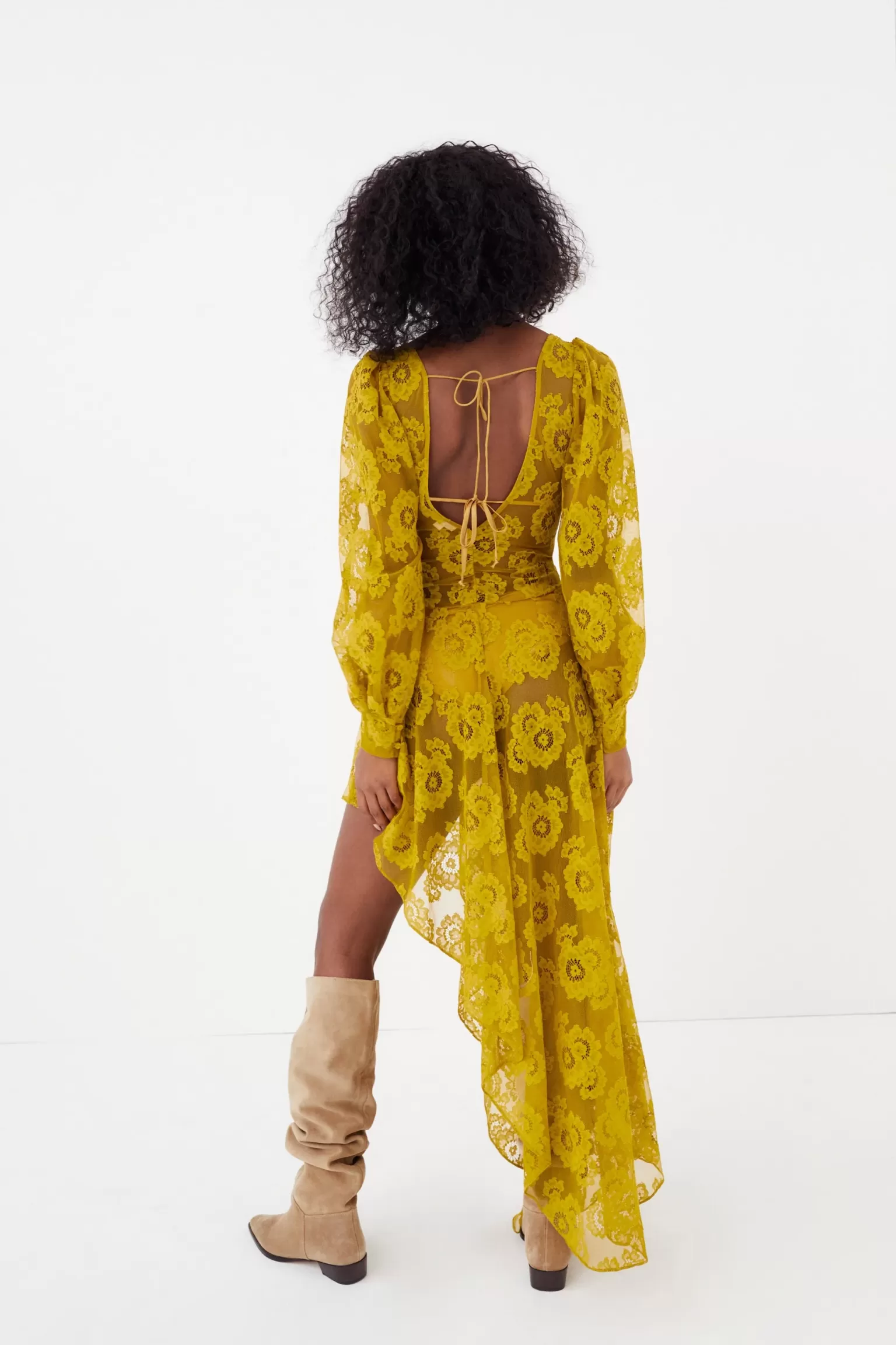 Cheap For Love & Lemons Tiana Midi Dress Yellow