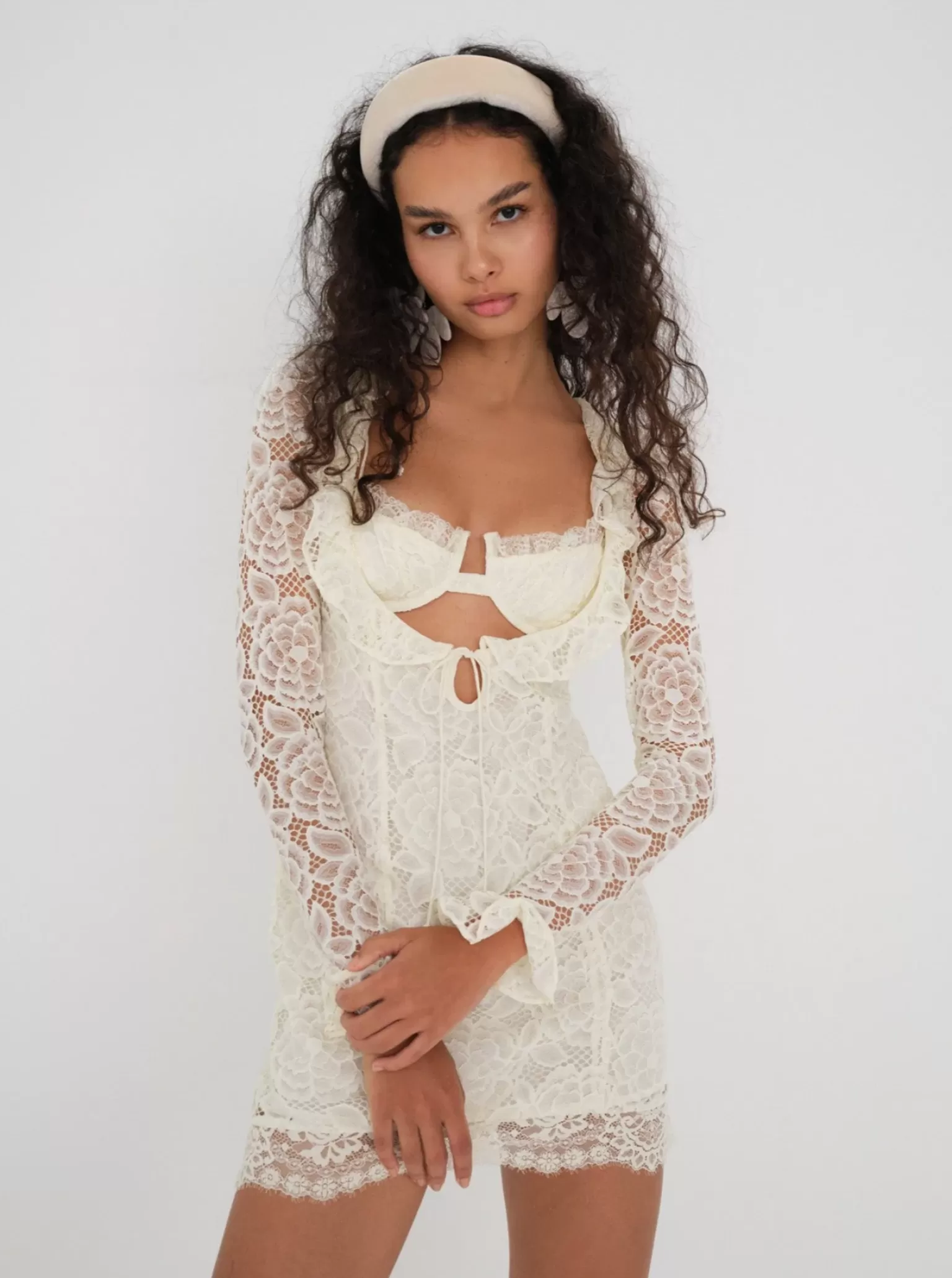 Hot For Love & Lemons Tulip Mini Dress Ivory