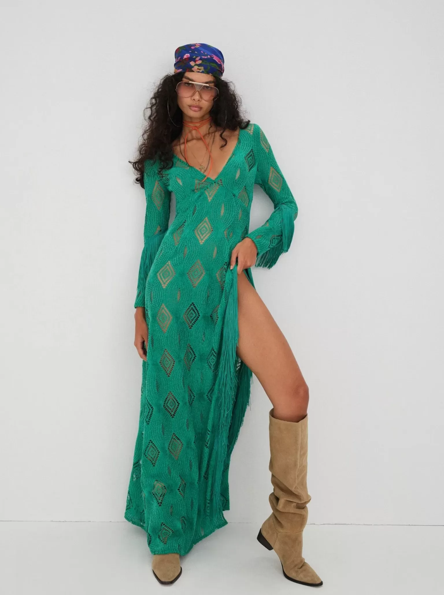 Cheap For Love & Lemons Victoria Maxi Dress Green