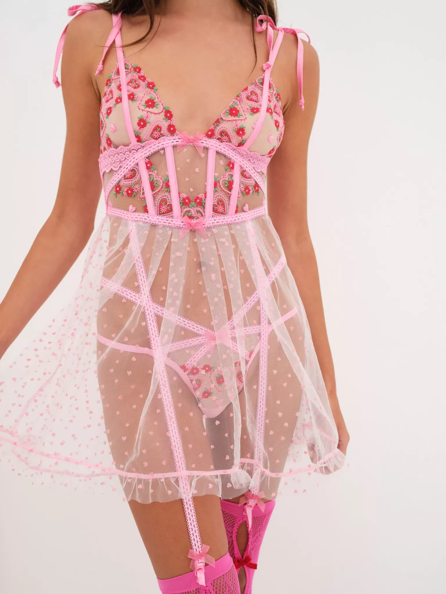 Online For Love & Lemons Whimsical Garden Panty Pink