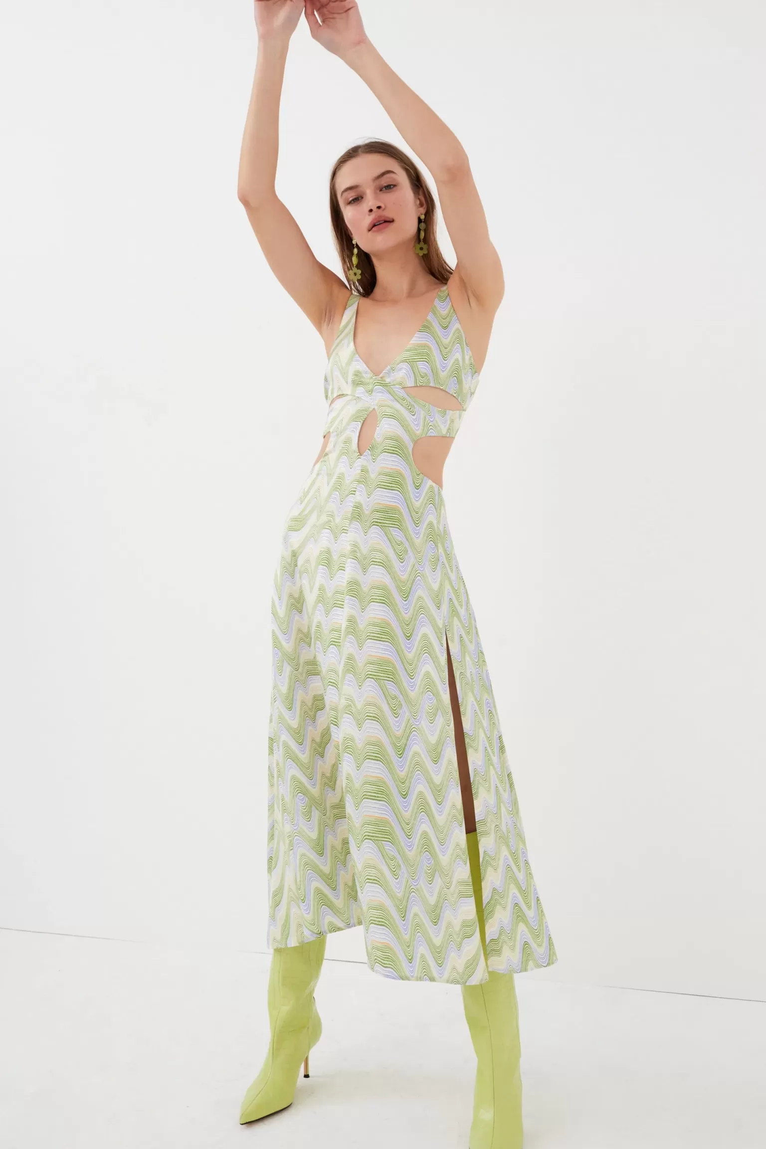 Shop For Love & Lemons Yori Midi Dress Green