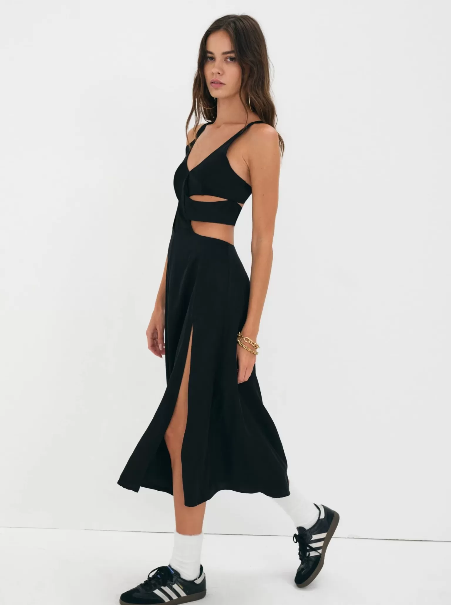 Outlet For Love & Lemons Yori Midi Dress Black